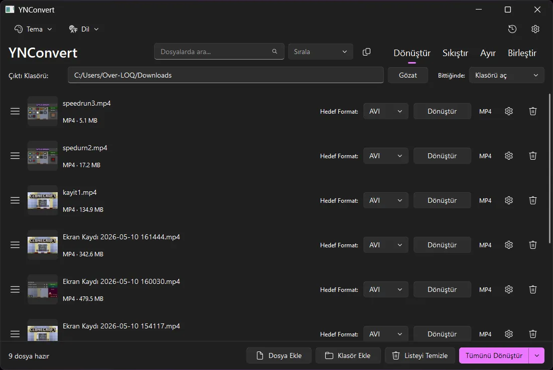 YNConvert UI Screenshot
